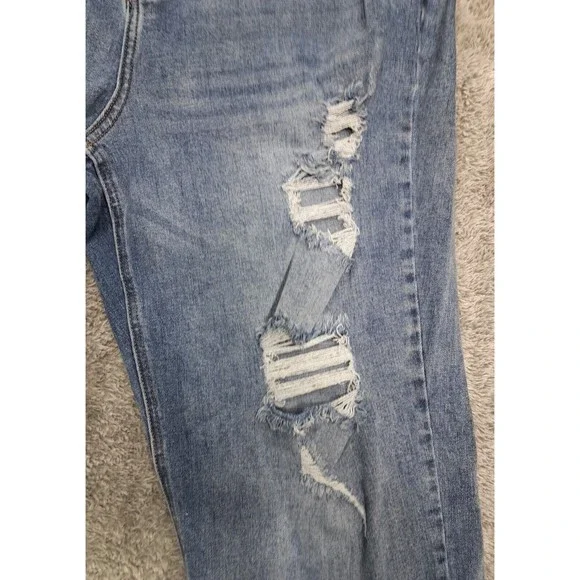 I&M Black Label Jeans Womens Sz 20 Plus I & M Denim Blue Stretch Distressed Pant - Picture 5 of 16